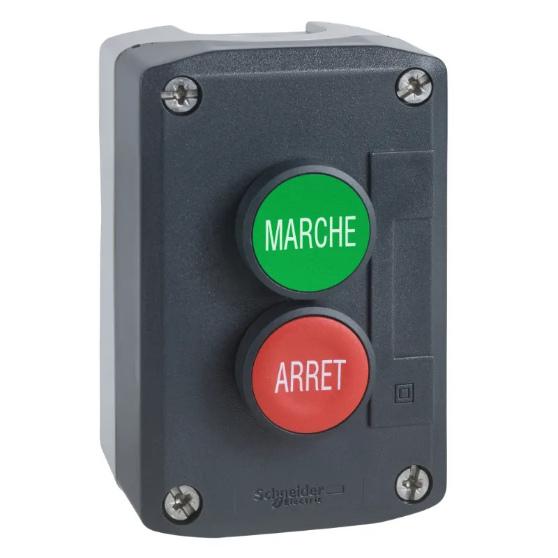 Harmony boite - 2 boutons poussoirs Ø22 - vert /rouge - XALD224 Schneider Electric
