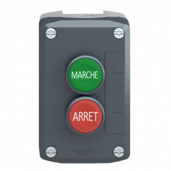 Harmony boite - 2 boutons poussoirs Ø22 - vert /rouge - XALD224 Schneider Electric