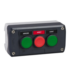 Harmony boite - 3 boutons poussoirs Ø22 - vert /rouge /vert - XALD311 Schneider Electric