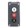 Harmony boite - 3 boutons poussoirs Ø22 - blanc /rouge /noir - XALD325 Schneider Electric