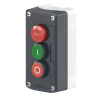 Harmony boite - 3 boutons poussoirs Ø22 - vert /rouge/voyant rouge - XALD363B Schneider Electric