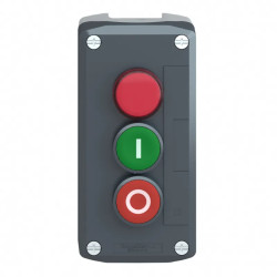 Harmony boite - 3 boutons poussoirs Ø22 - vert /rouge/voyant rouge - XALD363M Schneider Electric