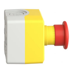 Harmony boite jaune - 1 arrêt d'urgence rouge Ø40 pousser-tirer - 1O - XALK198 Schneider Electric