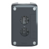 Harmony XAL - boite 2 trous Ø22 - couvercle gris foncé - fond gris clair - XALD02 Schneider Electric