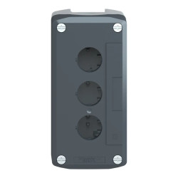 Harmony XAL - boite 3 trous Ø22 - couvercle gris foncé - fond gris clair - XALD03 Schneider Electric