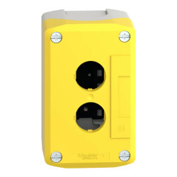 Harmony boite - 2 trous - couvercle jaune - fond gris clair - XALK02 Schneider Electric