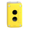 Harmony boite - 2 trous - couvercle jaune - fond gris clair - XALK02 Schneider Electric