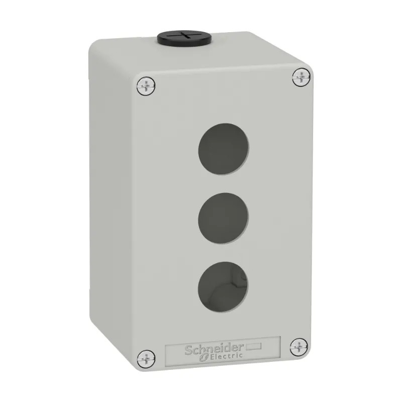 Boite vide grise 3 trous 22mm - XAPD2503 Schneider Electric