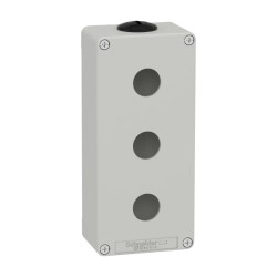 Boite métal vide grise - M25 x2 - 3 trous 22 mm - 80x175x51,5 mm - XAPD3203 Schneider Electric
