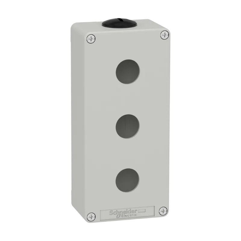 Boite métal vide grise - M25 x2 - 3 trous 22 mm - 80x175x51,5 mm - XAPD3203 Schneider Electric