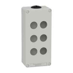 Boite métal vide grise - M25 x2 - 6 trous 22 mm - 80x175x51,5 mm - XAPD3206 Schneider Electric