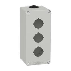 Boite métal vide grise - M25 x2 - 3 trous 30 mm - 80x175x77 mm - XAPD3603 Schneider Electric