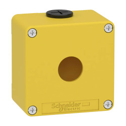 Boitier vide jaune 1 trou 22mm - XAPK1201 Schneider Electric