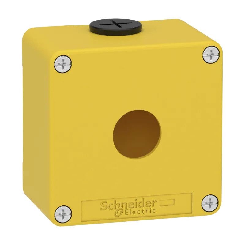 Boitier vide jaune 1 trou 22mm - XAPK1201 Schneider Electric