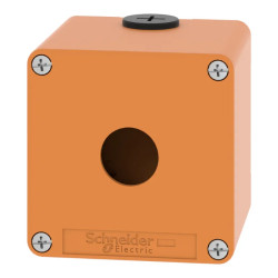 Boite vide orange 1 trou 22mm - XAPO1501 Schneider Electric
