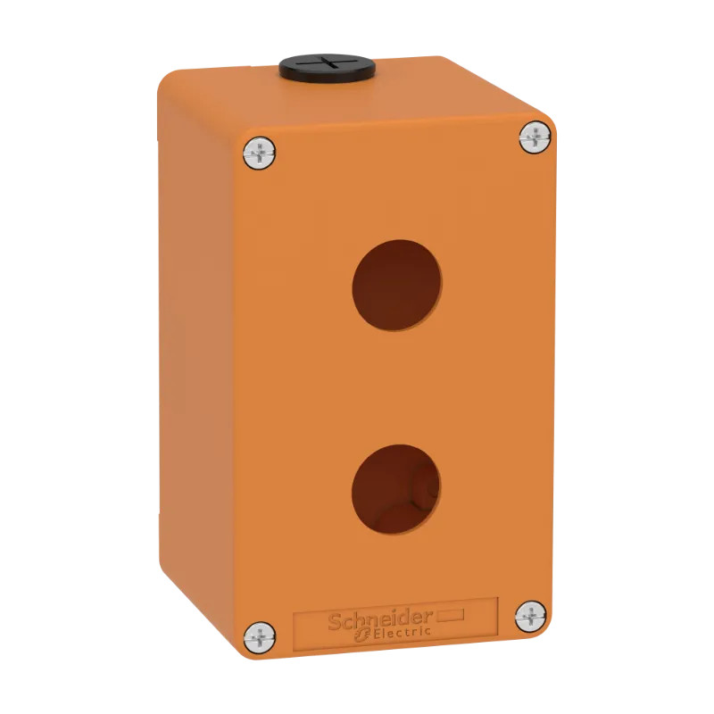 Boite vide orange 2 trous 22mm - XAPO2502 Schneider Electric