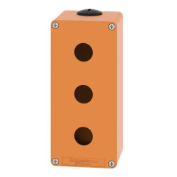 Boite métal vide orange - M25 x2 - 3 trous 22 mm - 80x175x77 mm - XAPO3503 Schneider Electric