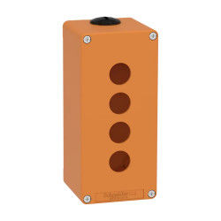 Boite métal vide orange - M25 x2 - 4 trous 22 mm - 80x175x77 mm - XAPO3504 Schneider Electric