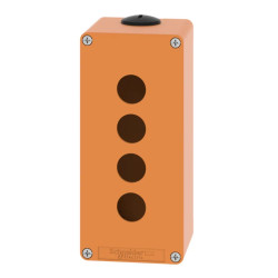Boite métal vide orange - M25 x2 - 4 trous 22 mm - 80x175x77 mm - XAPO3504 Schneider Electric