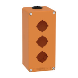 Boite métal vide orange - M25 x2 - 3 trous 30 mm - 80x175x77 mm - XAPO3603 Schneider Electric