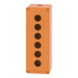 Boite métal vide orange - M25 x1 - 6 trous 22 mm - 80x220x77 mm - XAPO4506 Schneider Electric