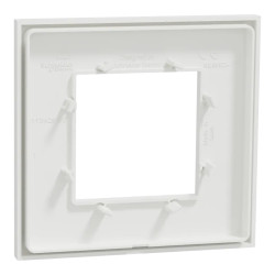 Unica Déco Subtile - Plaque de finition - Blanc liseré argent  - 1P - NU600240 Schneider Electric