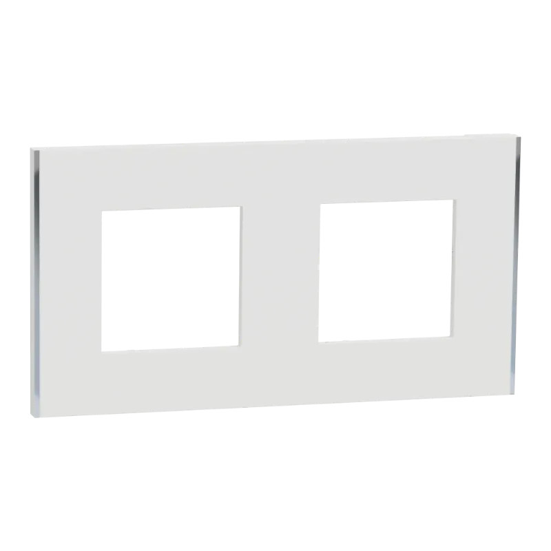 Unica D plaq blanc/argent 2P - NU600440 Schneider Electric
