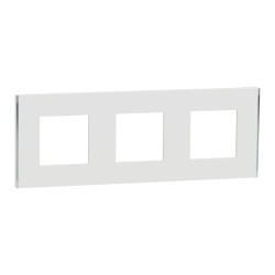 Unica D plaq blanc/argent 3P - NU600640 Schneider Electric