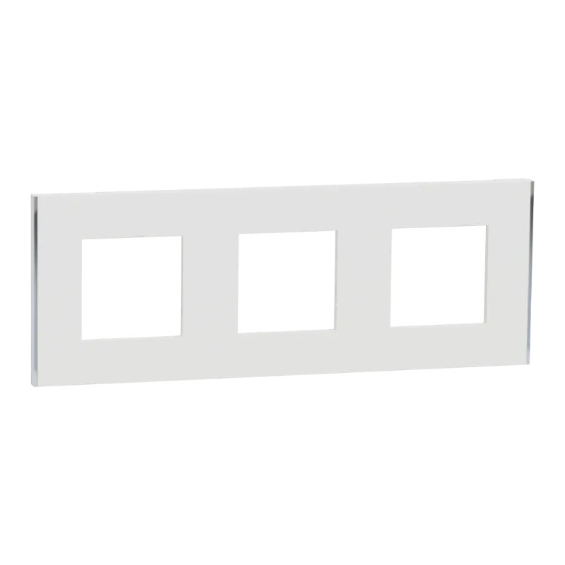 Unica D plaq blanc/argent 3P - NU600640 Schneider Electric