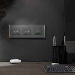 Unica D plaq anth/cuivre 3P - NU600641 Schneider Electric