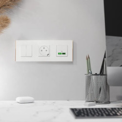 Unica D plaq blanc/cuivre 3P - NU600642 Schneider Electric