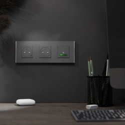 Unica D plaq anth/argent 3P - NU600643 Schneider Electric