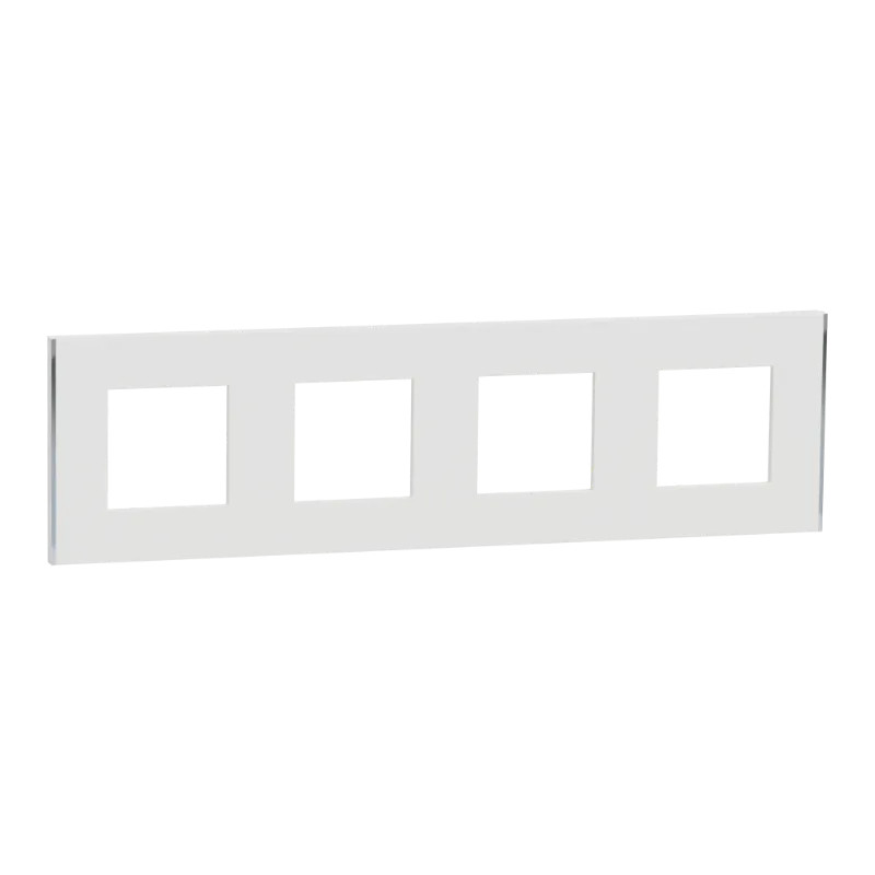 Unica D plaq blanc/argent 4P - NU600840 Schneider Electric