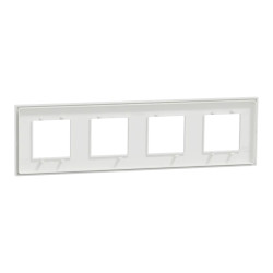 Unica D plaq blanc/argent 4P - NU600840 Schneider Electric