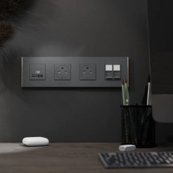 Unica D plaq anth/cuivre 4P - NU600841 Schneider Electric