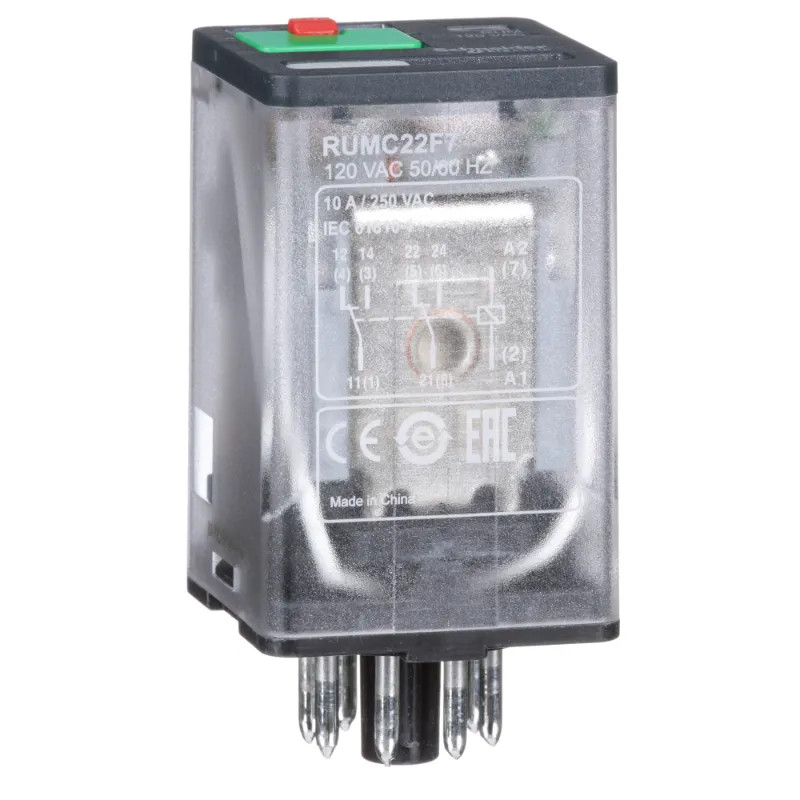 relais RUM 2OF 10A 120VAC - RUMC22F7 Schneider Electric