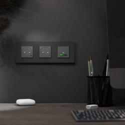 Unica D plaq gomme noire 3P - NU600672 Schneider Electric