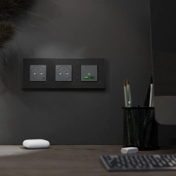 Unica D plaq recycl noir 3P - NU600674 Schneider Electric