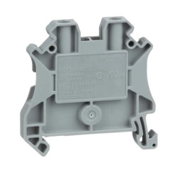 Borne à vis - passant - 2 points - 4mm² - gris - NSYTRV42 Schneider Electric
