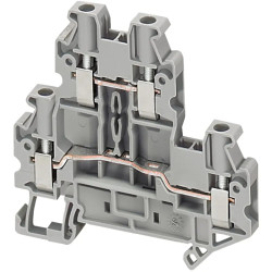Borne à vis - 2 niveaux - passant - 4 points - 4mm² - gris - NSYTRV44D Schneider Electric
