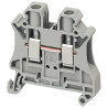 Borne à vis - passant - 2 points - 6mm² - gris - NSYTRV62 Schneider Electric