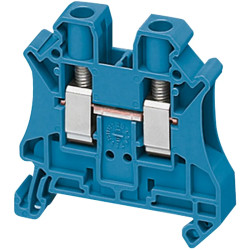 Borne à vis - passant - 2 points - 6mm² - bleu - NSYTRV62BL Schneider Electric