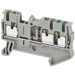 Borne push-in - passant - 3 points - 2,5mm² - gris - NSYTRP23 Schneider Electric