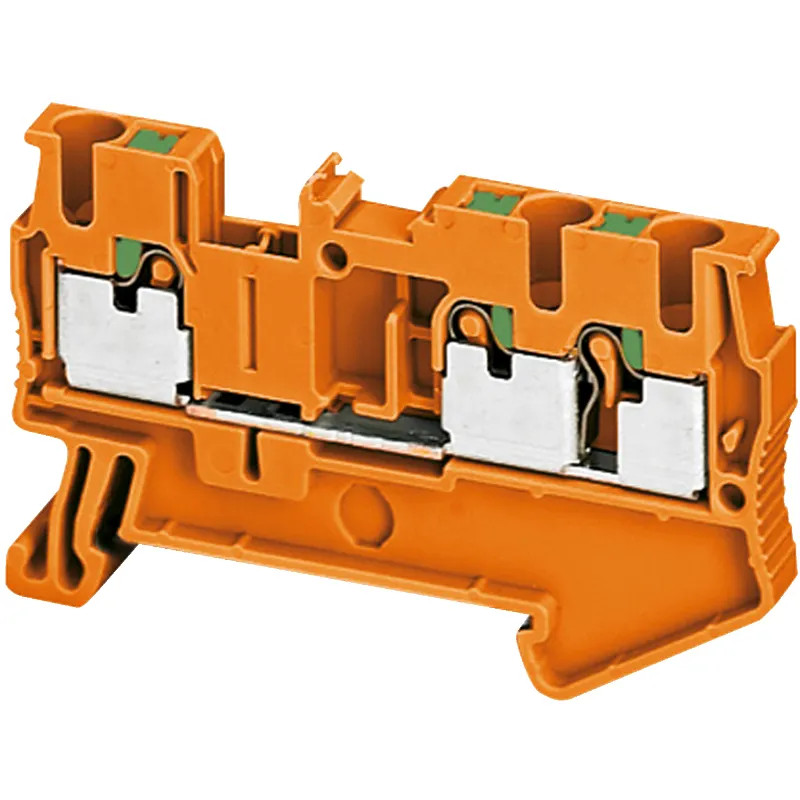 Borne push-in - passant - 3 points - 2,5mm² - orange - NSYTRP23AR Schneider Electric