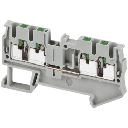 Borne push-in - passant - 4 points - 2,5mm² - gris - NSYTRP24 Schneider Electric