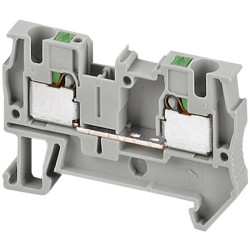 Borne push-in - passant - 2 points - 4mm² - gris - NSYTRP42 Schneider Electric