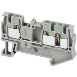 Borne push-in - passant - 3 points - 4mm² - gris - NSYTRP43 Schneider Electric