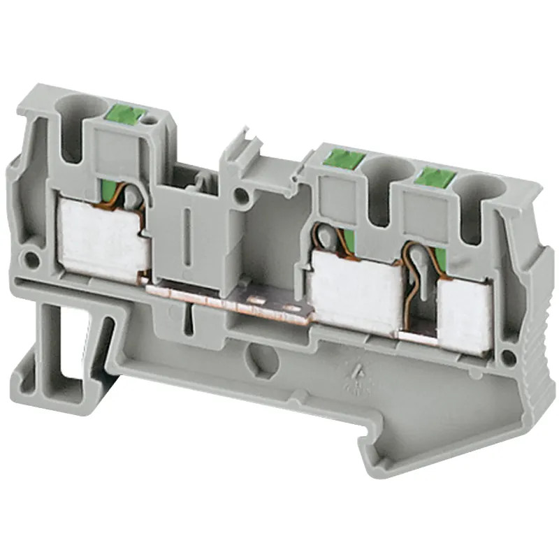 Borne push-in - passant - 3 points - 4mm² - gris - NSYTRP43 Schneider Electric
