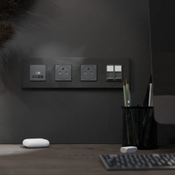 Unica Déco Signature - Plaque de finition - Ardoise - 4P horiz vert - NU600877 Schneider Electric