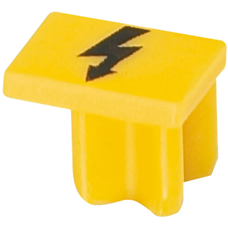 Capot avertissement - pour bornes ressort 2,5mm² - jaune - NSYTRACSR2 Schneider Electric
